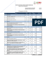 Presupuesto Bordo Presa de Valenciana 2018