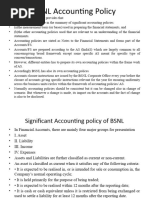 BSNL Accounting Policy