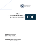 Tema 3. La Gestioì N Del Cliente en Las Entidades Financieras