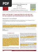 Ethics and Morality - Comparing Ethical Leadership With Servant, Authentic and Transformational Leadership Styles (#355313) - 366960