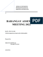 Barangay Assembly Activity Report 2023