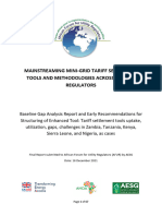 AFUR Mainstreaming Mini Grid Tariff Settlement Tools and Methodologies Baseline GAP Analysis Final Report English Version