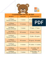 DISTRIBUCIÓN DEL AÑO ESCOLAR 2024 Aula 5 Años