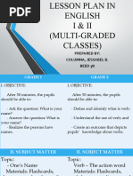 Lesson Plan in Multi Grade Classes