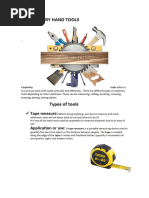 Types of Tools For Carpentry