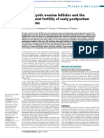 Fate of Cystic Ovarian Follicles and The Subsequent Fertility of Early Postpartum Dairy Cows