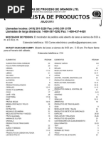 Lista de Productos Detallada Julio de 2013