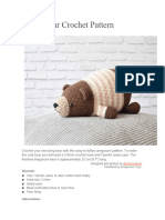 Lying Bear Crochet Pattern