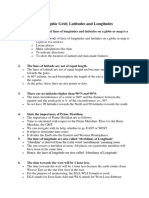 Geographic Gird Latitudes and Longitudes Question and Answers