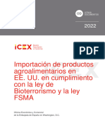 Importacion Productos Agroalimentarios Eeuu Cumplimiento Ley Bioterrorismo Ley Fsma Washingtondc 2022