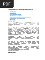 Teorías de Las Ecuaciones Matemáticas