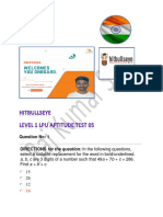 Hitbullseye Level 1 LPU Aptitude Test 05 PDF