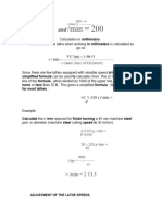 Lathe Feed Calculation