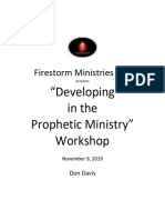 Developing in The Prophetic Ministry Workshop 1