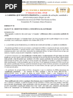 Esboço Da Lição 10 - Desenvolvendo Uma Consciência de Santidade - Pr. Caramuru Afonso Francisco