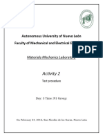 Mechanics of Materials Laboratory Activity #2 Test Procedure