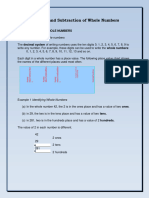 Addition and Subtraction of Whole Numbers