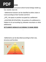 Settlement Studies