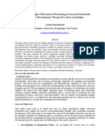 The Role of Higher Education in Promoting Green and Sustainable Economic Development: Perspectives From Azerbaijan