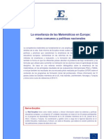 Eurydice - La Enseñanza de Las Matemáticas en Europa - Resumen e Informe