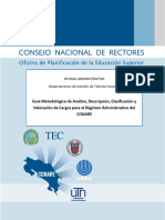 Guía Metodológica de Análisis, Descripción, Clasificación y Valoración de Cargos para El Régimen Administrativo Del Conare