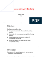 In-Vitro Sensitivity Testing I