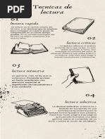 Infografía Historia de La Literatura Vintage Beige Negro