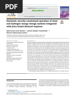 Stochastic Security-Constrained Operation of Wind and Hydrogen Energy Storage Systems Integrated With Price-Based Demand Response