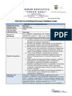 PROYECTO INTERDISCIPLINAR - 2023 - 2024 Primera Fase Elemental