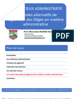 Les Modes Alternatifs de Règlement Des Litiges en Matière Administrative