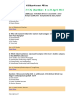 Monthly Current Affairs MCQ 1 To 30 April 2024 English