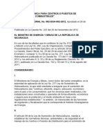 Normativa Técnica para Centros o Puestos de Distribución de Combustibles