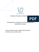 El Principio de Supremacía Constitucional en El Derecho Del Trabajo