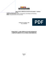 Faculdade de Tecnologia E Ciências Sociais Aplicadas - Fatecs Curso: Administração Linha de Pesquisa: ÁREA: Comportamento Do Consumidor