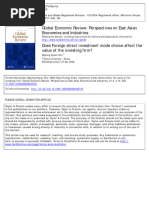 Does Foreign Direct Investment Mode Choice Affect The Value of The Investing Firm - (Global Economic Review, Vol. 27, Issue 4) (1998)