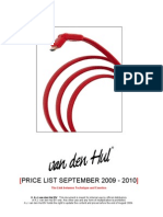 Van Den Hul Pricelist 2009 2010