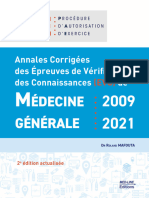 Extrait 2e Édition Annales Corrigées Des Épreuves de Vérification Des Connaissances EVC de MEDECINE GENERALE 2009 2021