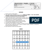 MATRIZ TARDE - Prova Bimestral