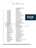 Transaction Codes For S4HANA