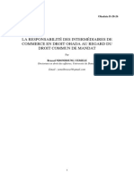 La Responsabilité Des Intermédiaires de Commerce en Droit Ohada Au Regard Du Droit Commun de Mandat