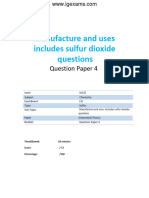 21.4 Manufacture and Uses - Includes Sulfur Dioxide Questions QP - Igcse Cie Chemistry - Extended Theory Paper