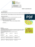 Mathematics Applied - Class XI - Summer Vacation Engagement