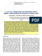 Citizenship Indigeneship and Settlership Crisis in Nigeria Understanding The Dynamics of Wukari Crisis