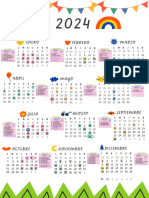 Documento A4 Calendario 2024 Infantil Colorido