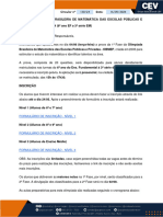 130 Olimpíada Brasileira de Matemática Das Escolas Públicas e Privadas - Obmep 2024 (6º Ano Ef A 3 Série Em)