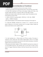 Numerical Questions On Transformer