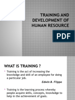 Training and Development of Human Resource