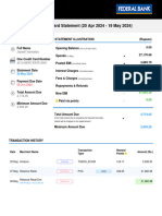 One Credit Card Statement (20 Apr 2024 - 19 May 2024) : Jayesh Isamaliya