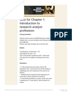 Quiz For Chapter 1 - Introduction To Research Analyst Profession