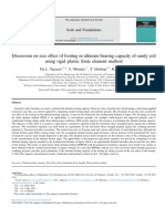 Discussion On Size Effect of Footing in Ultimate Bearing Cap 2016 Soils and